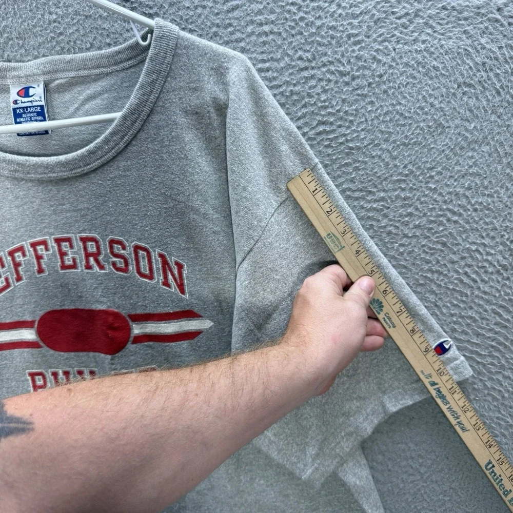 Vintage Champion Shirt Adult 2XL XXL Gray Crewneck Tee College University Y2K - Picture 5 of 12